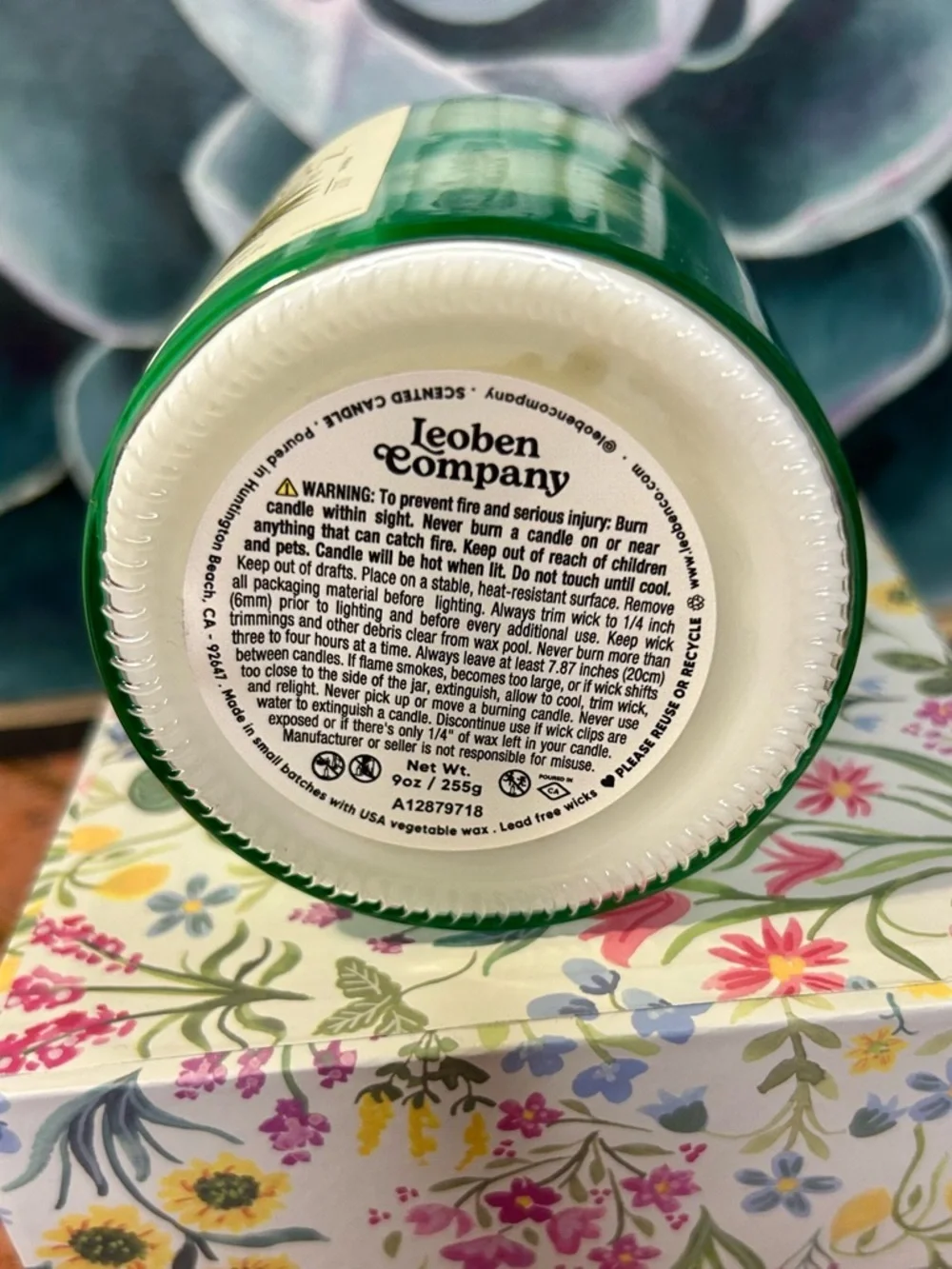 Leoben Company “Morning Meditation" White Tea Bergamot Neroli Scented Candle - Picture 3 of 3